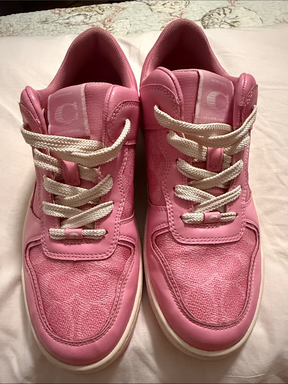 Coach Pink Women's Sneakers with White Laces